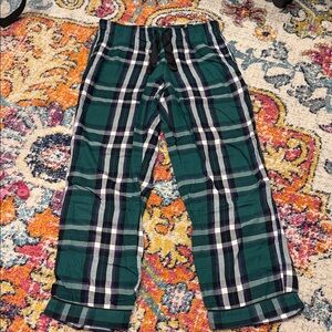 Victoria's Secret Green Plaid Pajama Bottoms